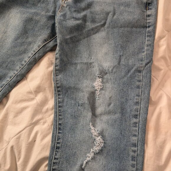 Qazel Vorrlon Men's Blue Skinny Jeans Stretch Washed Slim Fit Pencil Pants - Picture 4 of 6